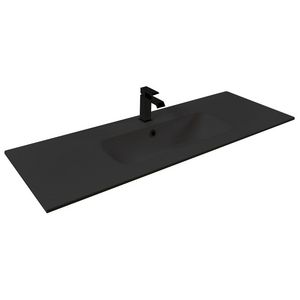 Wastafel 16 keramiek zwart 121x40.5cm 2 waskommen (los besteld)