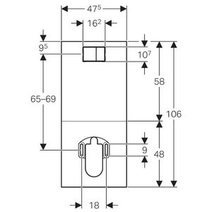 Design afdekplaat v. AquaClean closetsysteem wit glas