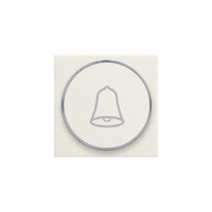 Afwerkingsset met doorschijnende ring met belsymbool voor drukknop 6A cotton white textured
