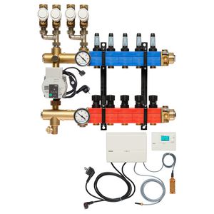 Vloerverw.verdeler 4861 4-pijps E-pomp BA. 10-145l/u 5-groeps