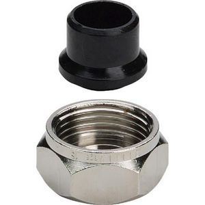 Schroefkoppeling 15 messing/mat-vernikkelt VVE=10