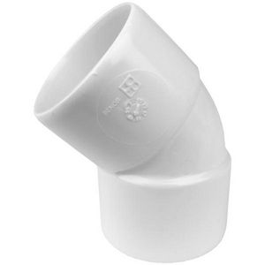 Wadal PVC lijm bocht 45° 32mm wit mof/mof