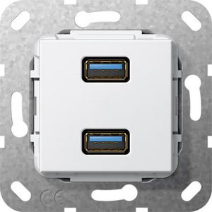 USB 3.0 A 2-voudig kppl. Basiselement zuiver wit