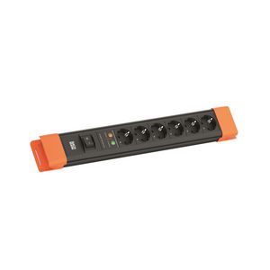 CONNECTUS 6x 230V RA oversp. beveiliging schakelaar 2m RA zw