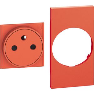 Sierplaat vlakke contactdoos rood 2 modulen LivingNow