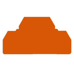 Afsluit- eindplaat oranje h:79mm b:1.5mm V-0, VVE=20