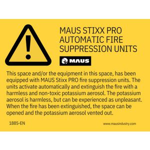 TekstBord "MAUS Stixx PRO installed"