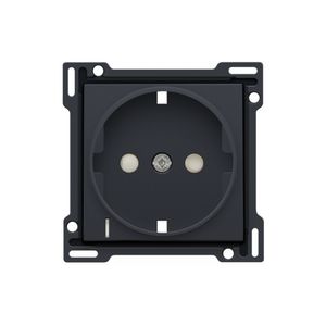 Afwerkingsset stopcontact randaarde besch/spanning anthracit