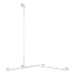 Greep + vertik. stang voor douchezitje Ø32 wit nylon