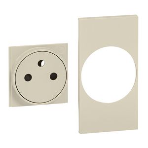 Sierplaat vlak contactdoos 2P + A zand LivingNow BTKM55F