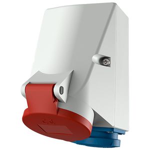 Wandcontactdoos 16A 5-polig  6H 400V twinbox + SCHUKO