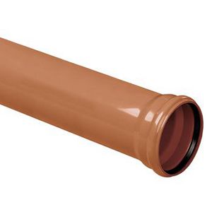 Lengte a 5mtr. PVC Ultra-3 riool afvoerbuis bruin 250mm SN8 TRM=1x mof KOMO