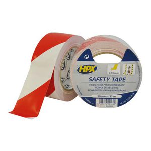 Zelfklevende tape HPX veiligheidstape 50mmx33m Wit/Rood