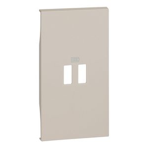 Sierplaat 2xUSB contactdoos zand 2 modulen LivingNow