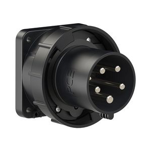 CEE inbouw toestelcontactdoos recht 63A 5p 400V 6h (rood) zwart IP67 toestel