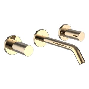 2-Hendel Inbouw wastafel Wand Mengkraan PVD gold hi-gloss
