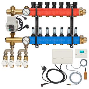 Vloerverw.verdeler 4860 4-pijps E-pomp OA. 10-145l/u 7-groeps