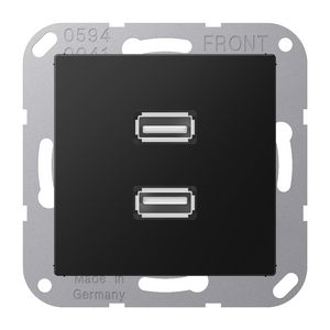 Afdekking A500 matzwart voor 2xUSB