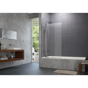 Badklapwand Design P 950-965x1500mm zilvermat helder 2-dlg
