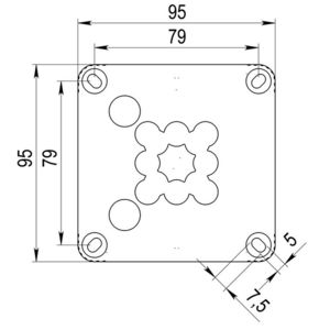 Kunststof kabeldoos 95x95x60mm met 5-p. schroefloze klemmen, zwart (COMBI407/SDK5BK) VVE=5