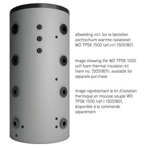 Buffervat TPSK 1500l diffusiedicht geisoleerd excl. warmte-isolatieset