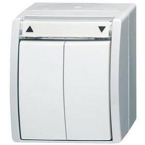 Opbouw jaloezieschakelaarsokkel pulsd 1P IP44 ocean-alpinwit