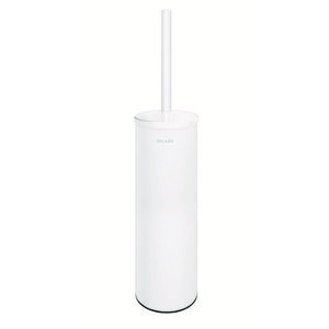 Toiletborsteouder muurmontage met deksel RVS mat wit epoxy