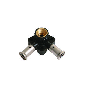 Muurplaat dubbel persaansluiting 3PK 16x1/2" bn. x 16mm