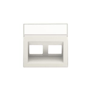 Centraalplaat data 2x RJ schuine uitgang cotton white textured