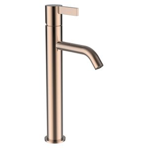 Wastafelmengkraan Hoog pop-up waste PVD rosegold