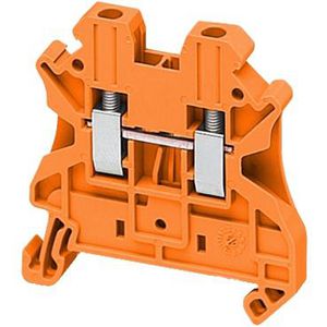 Doorvoer klemmenblok 2,5mm² Enkel niveau Oranje VVE=50
