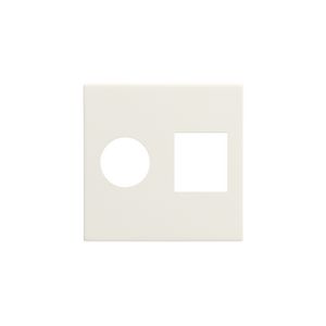 Afwerkingsset voor enkelvoudige coaxaansluiting en netwerkaansluiting cotton white textured