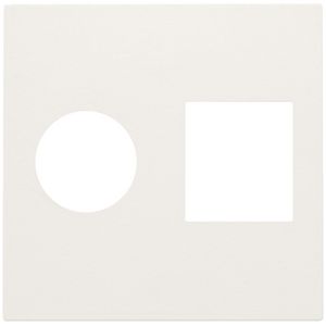 Afwerkingsset enkelvoudige coax/netwerkaans. RJ45 white