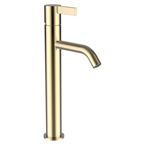 Wastafelmengkraan Hoog met pop-up waste PVD gold hi-gloss