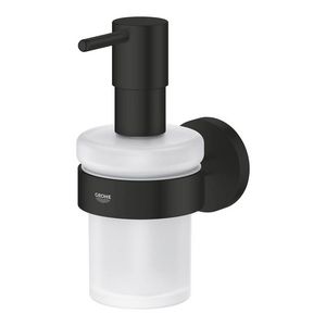 Essentials zeepdispenser met houder mat zwart (prof)