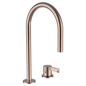 2-Gaten Wastafelmengkraan met pop-up waste PVD rosegold