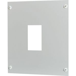 Frontplaat plaatstaal 1xNZM4 hor.aansl. HxB=600x600mm grijs