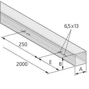 Minikanaal incl deksel B15mm/H15mm/L2000mm staal verzinkt