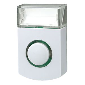 Beldrukker wit opbouwmontage met verlichting VVE=10
