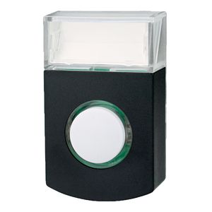 Beldrukker zwart opbouwmontage met verlichting VVE=10