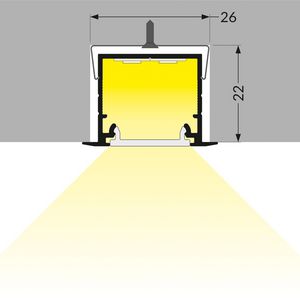 Zak a 2m. Profiel voor ledstrips 20 inbouw Wit