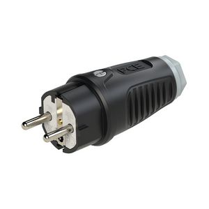 Stekker / contactstop bus/randaarde Taurus2 zwa/gri rubber 16A VVE=30