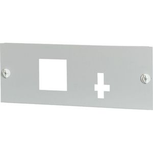 Frontplaat plaatstaal 1xNZM1+XFI hor.aansl. 200x600mm grijs