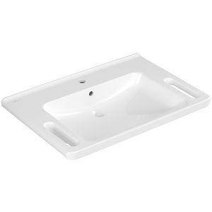 Rolstoelwastafel ViCare 800x550mm wit Alpin C+ AntiBac met kraangat + overloop