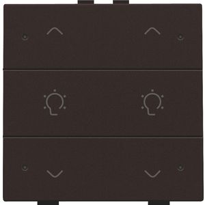 Dubbele dimbediening met led Home Control dark brown
