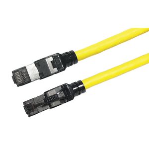 Netwerkkabel / patchkabel CAT8 S/FTP AWG24 LSZH molded geel 1mtr.