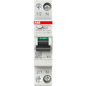 Aardlekautomaat 1P+N, B Kar. 20 A, 30ma, 6ka, Type F