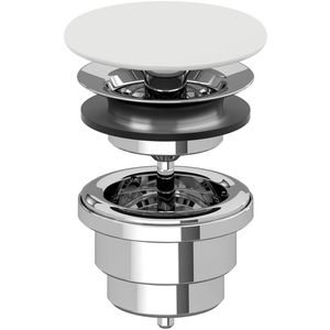 Afvoerplug niet afsluitbaar 1.1/4" deksel Stone White