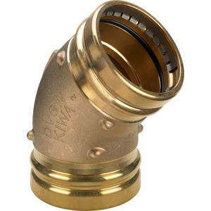 Bochtkoppeling 45° SANPRESS XL brons 108mm 2226XL