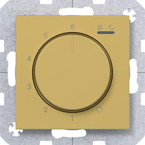 Kamerthermostaat, 230V/15W verwarming/koeling, A.x/C.x, gold, metalic